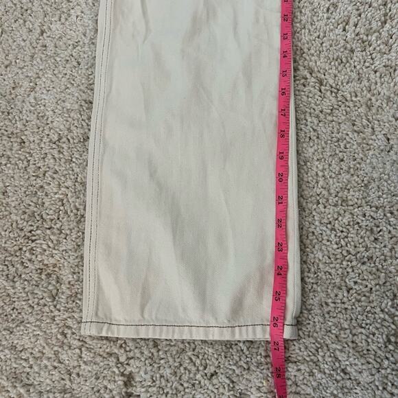 Reformation Lexi High Rise Wide Leg Button Fly Jeans Ivory Size 27 - Picture 9 of 10